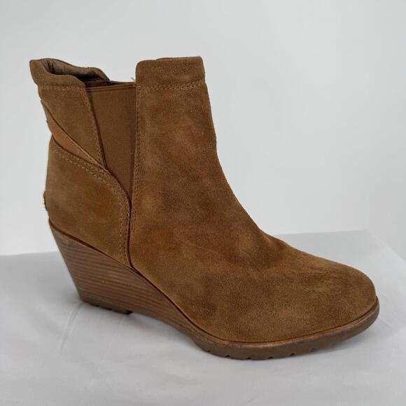 Sorel Boots Women’s 11 brown suede wedge minimalist fall boho fall after hours - Picture 1 of 9